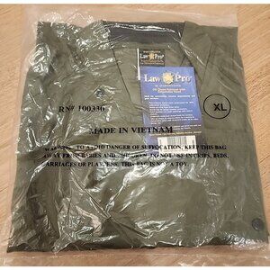 LawPro size XL 42" Raincoat safety jacket w hood vented green 3/4 length new men